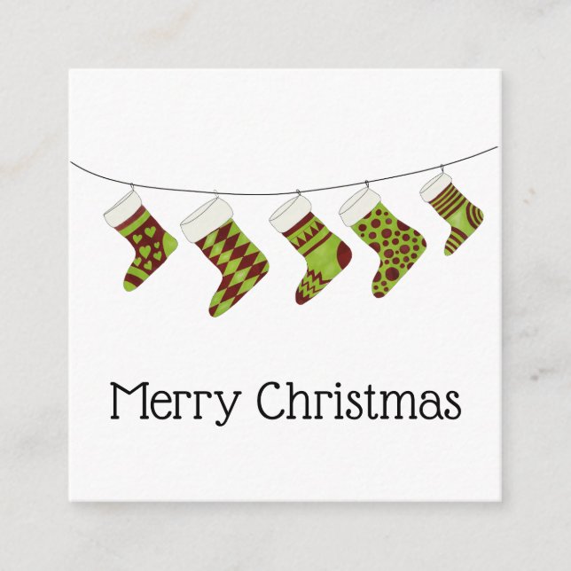 Merry Christmas Stockings Budget  Enclosure Card (Front)