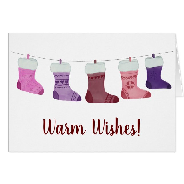 Merry Christmas Stockings Card (Front Horizontal)