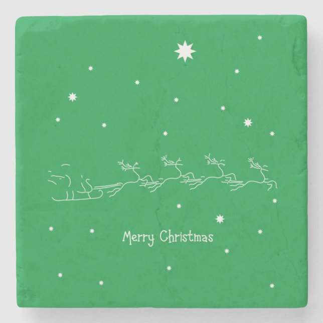 Merry christmas stone coaster (Front)