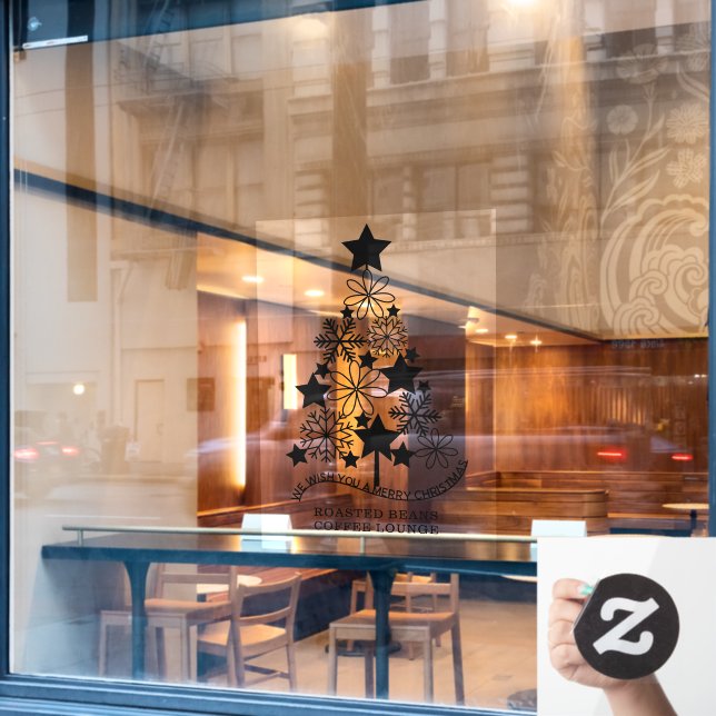 Merry Christmas Stylised Tree Personalised (Cafe Window)