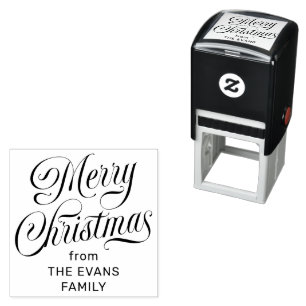 Merry Christmas stylish script personalised Self-inking Stamp