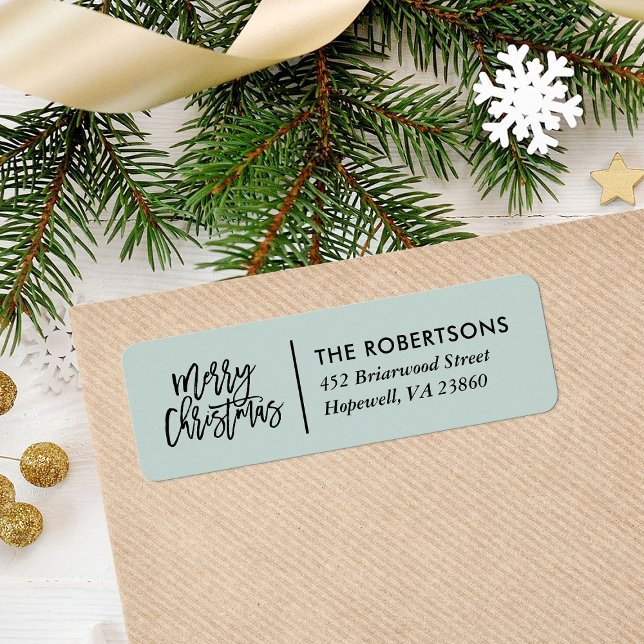 Merry Christmas Stylish Script Return Address Label (Creator Uploaded)