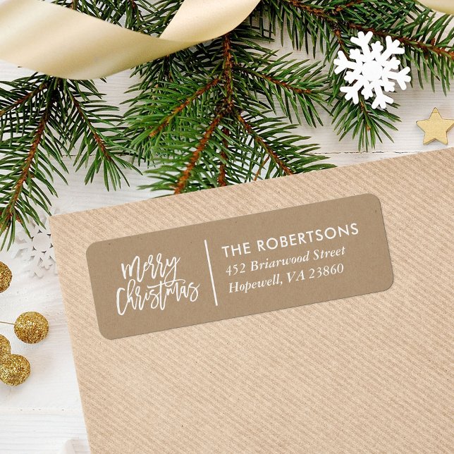 Merry Christmas Stylish Script Return Address Label (Creator Uploaded)