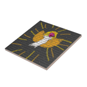 Merry Christmas Sun Moon Angel, Art by Kids :) Ceramic Tile