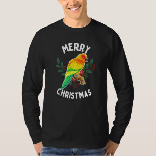Merry Christmas Sun Parakeet Watercolor T-Shirt