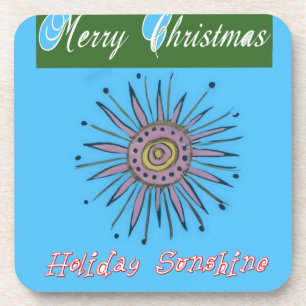 Merry Christmas Sunshine Holiday.png Coaster