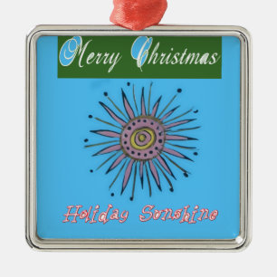 Merry Christmas Sunshine Holiday.png Metal Ornament