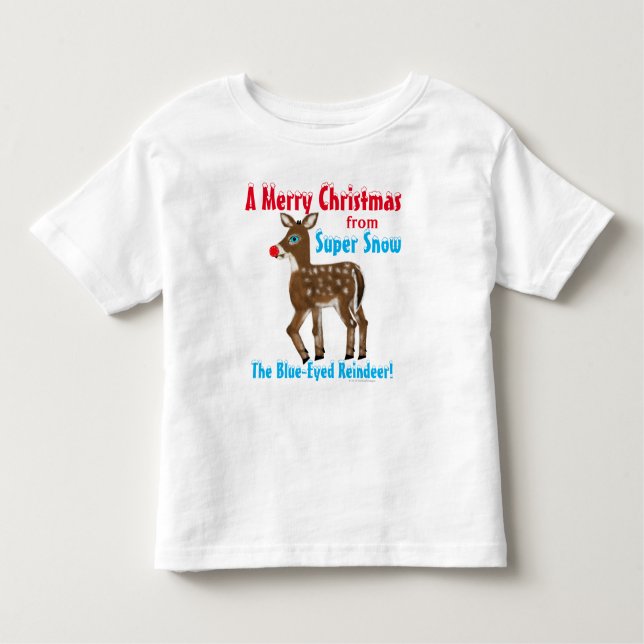 Merry Christmas Super Snow Reindeer Toddler T-Shirt (Front)