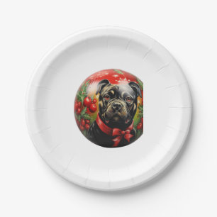 Merry Christmas Sussex Spaniel Paper Plate