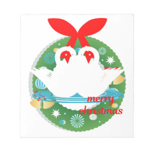 merry christmas swans notepad