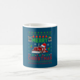 Merry Christmas Sweater Elf Reindeer Santa Trucker Coffee Mug