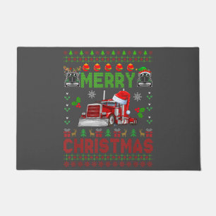 Merry Christmas Sweater Elf Reindeer Santa Trucker Doormat