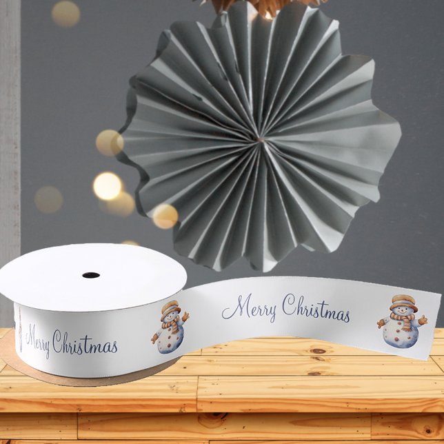 Merry Christmas Sweet Snowman Satin Ribbon (Creator Uploaded)