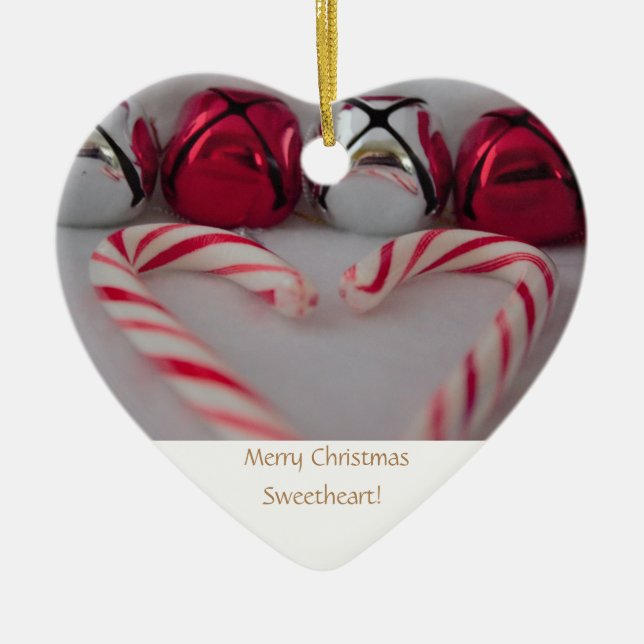 Merry Christmas Sweetheart! Ceramic Tree Decoration (Front)