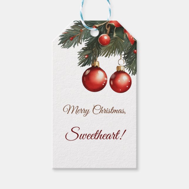 Merry Christmas, Sweetheart! Customisable Gift Tags (Front)