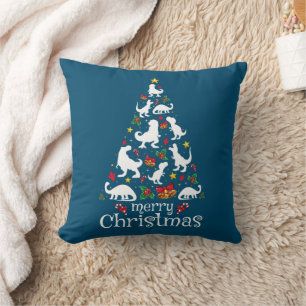 Merry Christmas T Rex Kids Boys Funny Christmas Cushion