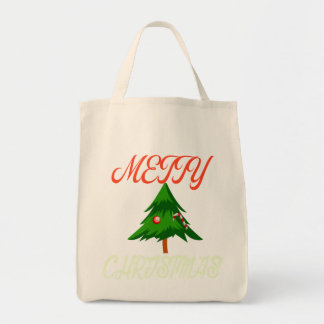 Merry Christmas T-Shirt – Holiday Festive Graphic  Tote Bag