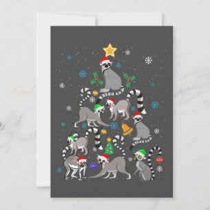 Merry Christmas T-shirt Lemur Christmas Tree Xmas Holiday Card