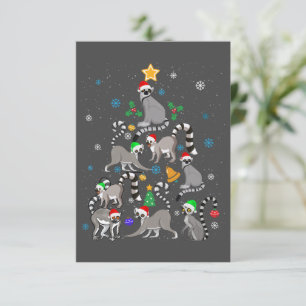 Merry Christmas T-shirt Lemur Christmas Tree Xmas Thank You Card