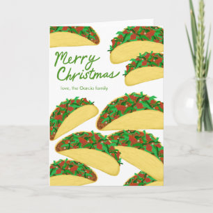 MERRY CHRISTMAS Taco Avalanche Delicious Custom Holiday Card
