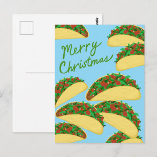 MERRY CHRISTMAS Taco Avalanche Delicious Holiday Postcard