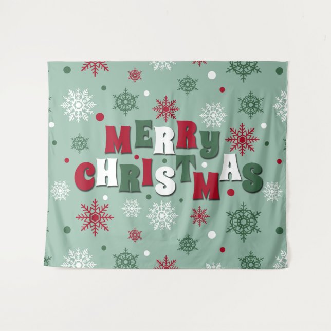 Merry Christmas Tapestry (Front (Horizontal))