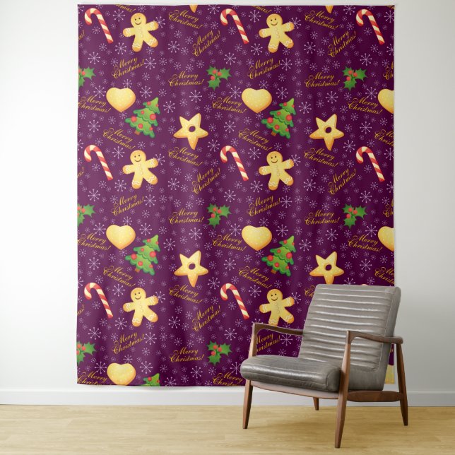 Merry Christmas Tapestry (In Situ)