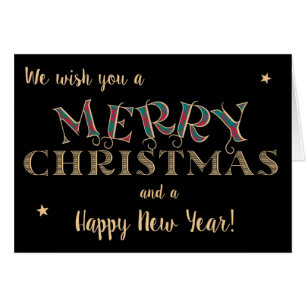 Merry Christmas, Tartan and Gold-effect Lettering