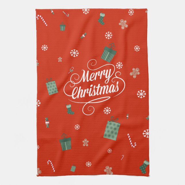 Merry Christmas Tea Towel (Vertical)