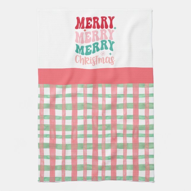 Merry Christmas  Tea Towel (Vertical)