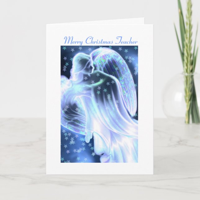 Merry Christmas Teacher  - Angel Greeting Card (Front)
