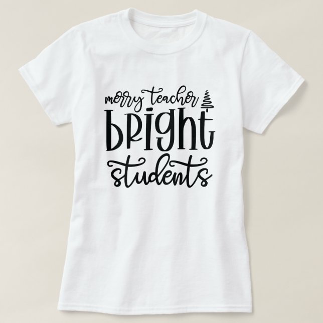 Merry Christmas Teacher T-Shirt (Design Front)