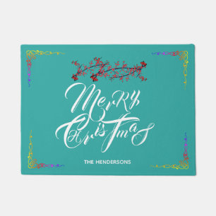 Merry Christmas Teal - Doormat