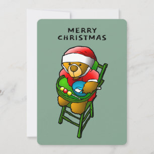 Merry Christmas Teddy Bear Card