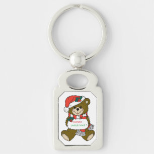 "MERRY CHRISTMAS" TEDDY BEAR KEY RING