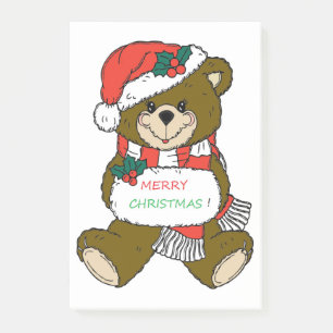 "MERRY CHRISTMAS" TEDDY BEAR POST-IT NOTES