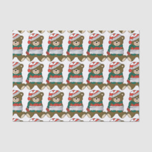 "MERRY CHRISTMAS" TEDDY BEAR TISSUE PAPER