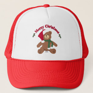 Merry Christmas Teddy Bear Trucker Hat