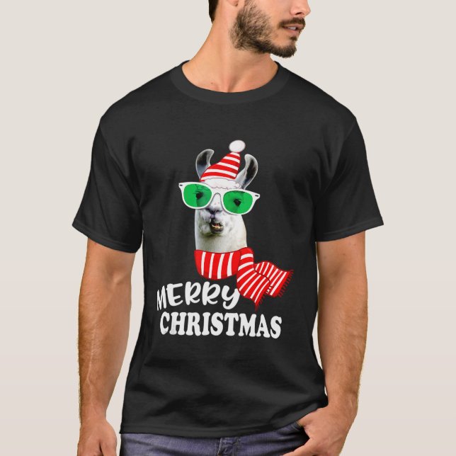 Merry Christmas Tee  Christmas Llama (Front)