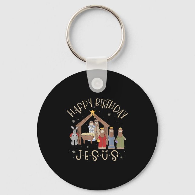 Merry Christmas Tee Uni-christian Family Group Chi Key Ring (Front)