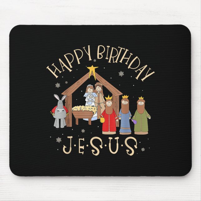 Merry Christmas Tee Uni-christian Family Group Chi Mouse Pad (Front)