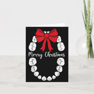Merry Christmas Teeth Wreath Dental Christmas Shir Card