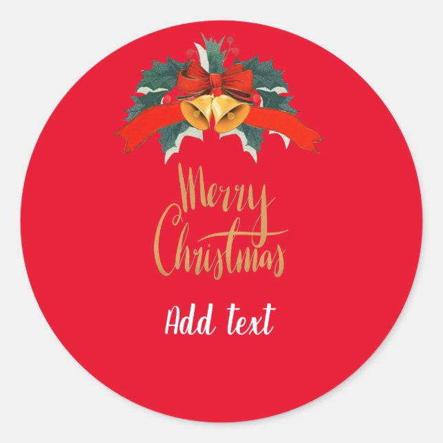 Merry Christmas TEMPLATE Classic Round Sticker (Front)