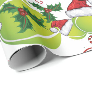 Merry Christmas Tennis Ball   Santa Wrapping Paper
