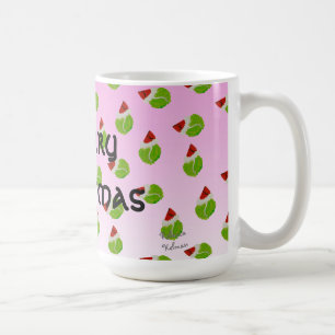 Merry Christmas Tennis Balls with Santa Hats Coffee Mug