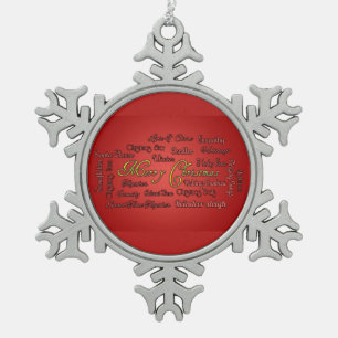 Merry Christmas terms and beautiful sayings! Snowflake Pewter Christmas Ornament