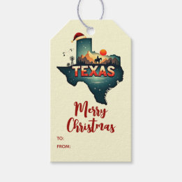 Merry Christmas Texas State Personalised Holiday Gift Tags