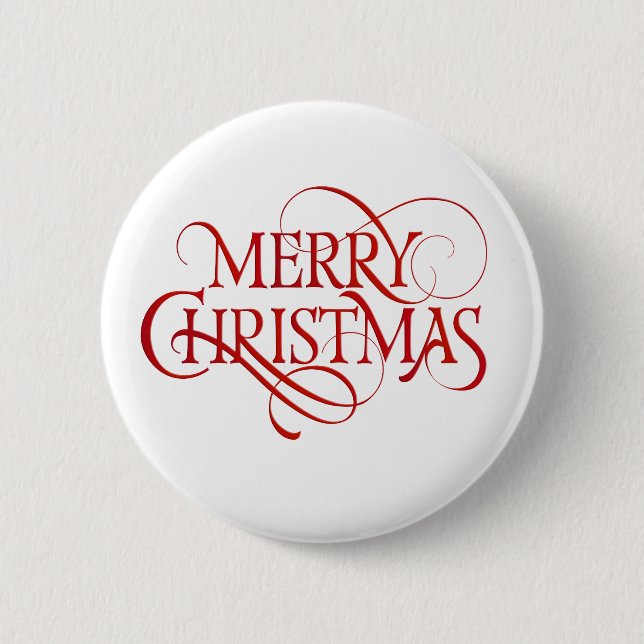 Merry Christmas text 6 Cm Round Badge (Front)