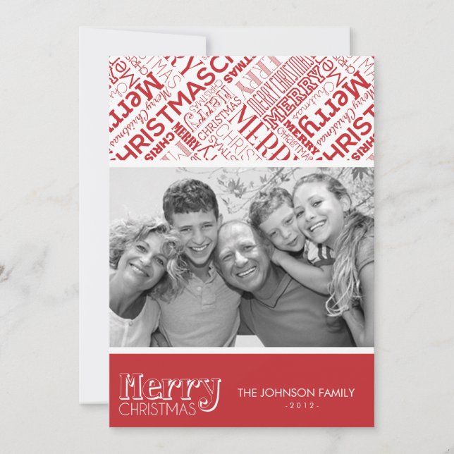 Merry Christmas Text Design 5x7 Flat Card (Front)