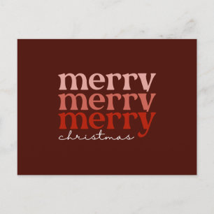 Merry Christmas Text Greeting Red Holiday Postcard